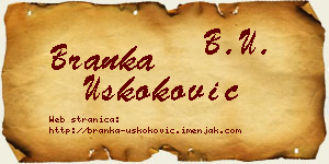 Branka Uskoković vizit kartica